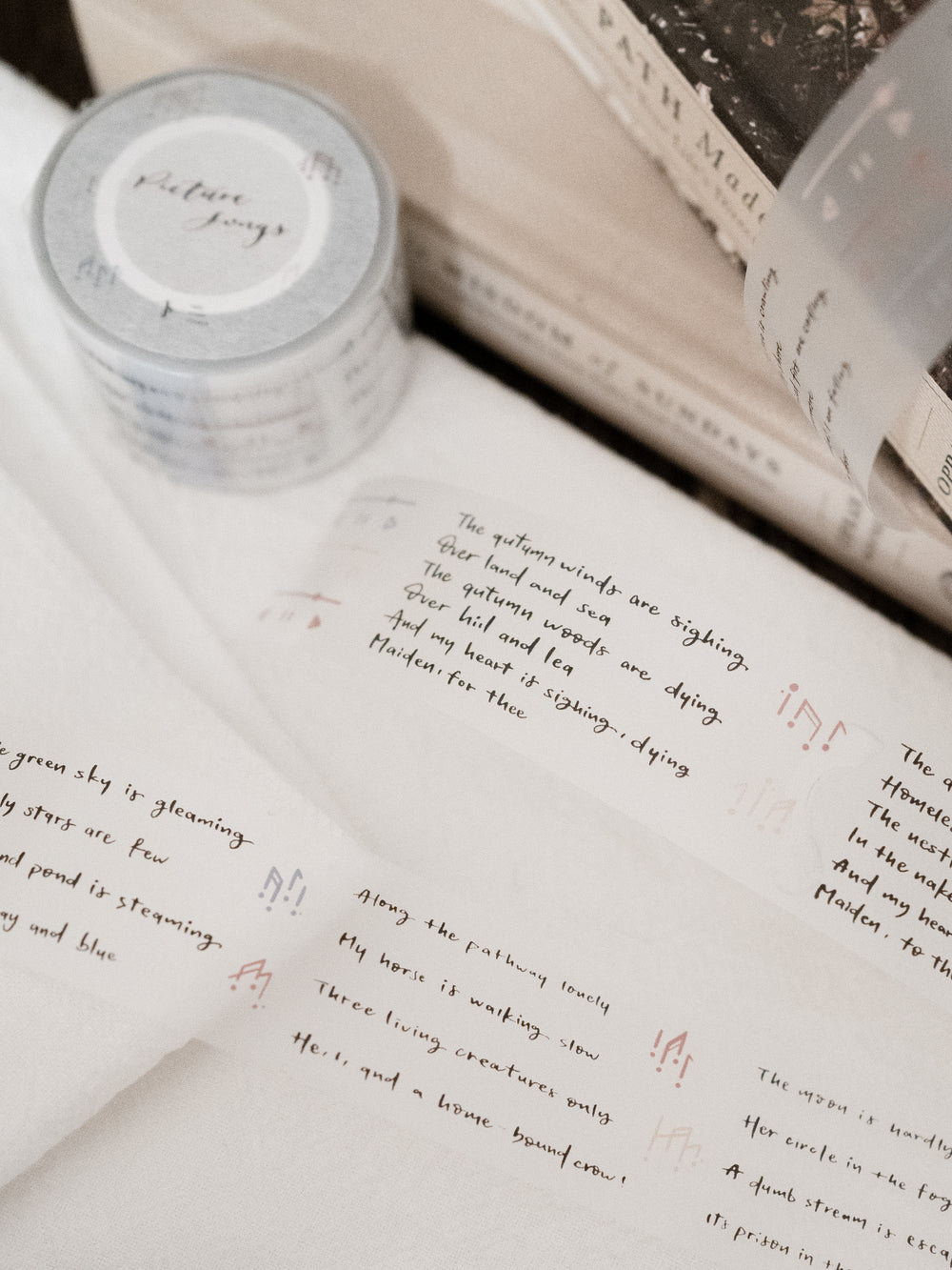 Picture Song Handwriting Matte PET Tape