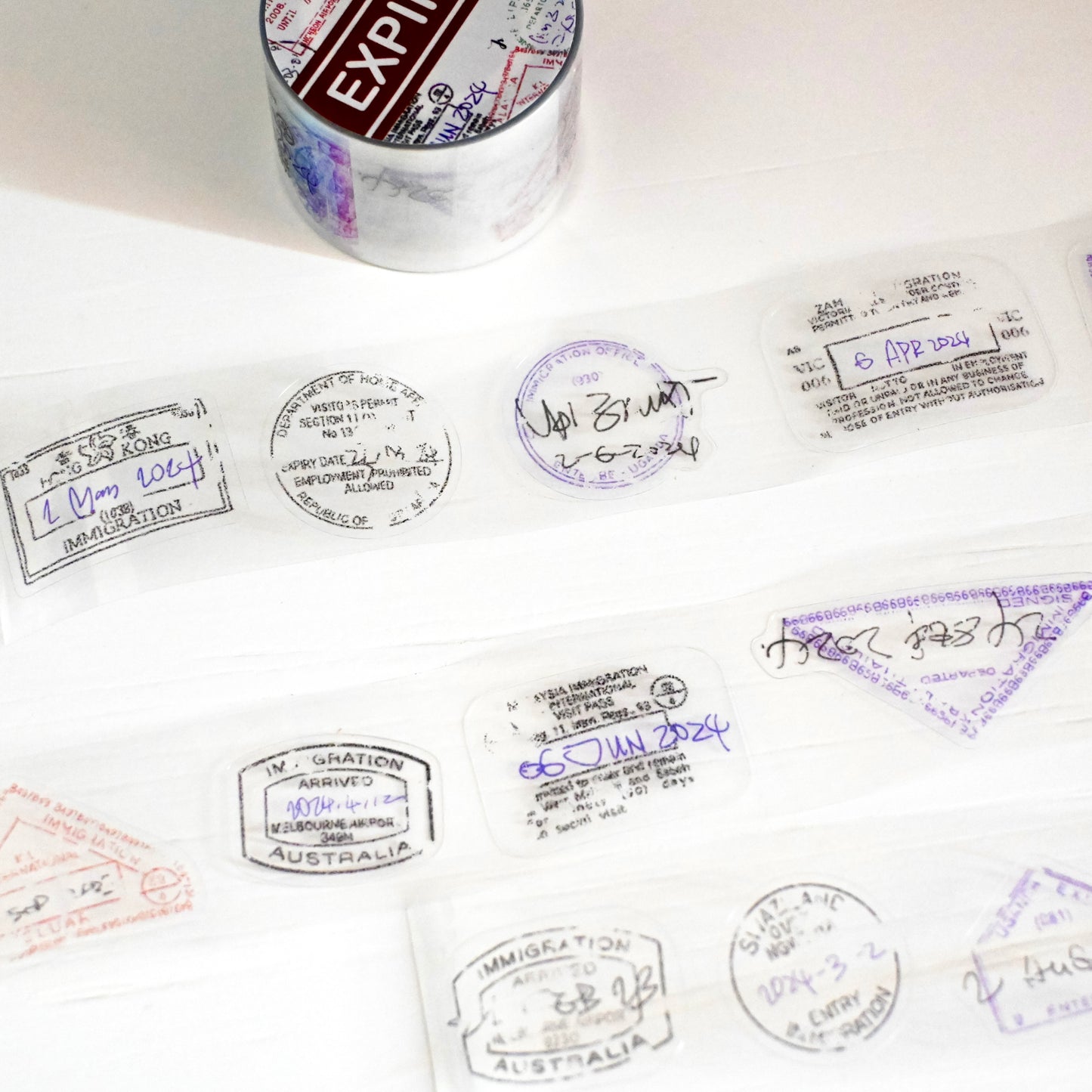 Expired Visa Stamp Tape Sticker Roll