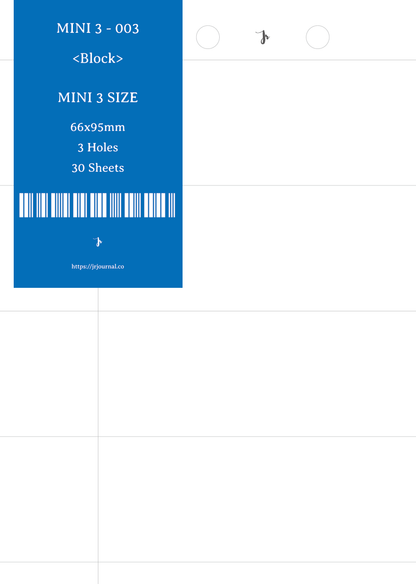 Mini3 / Binder Paper Refill / 30 Sheets / 3 Designs