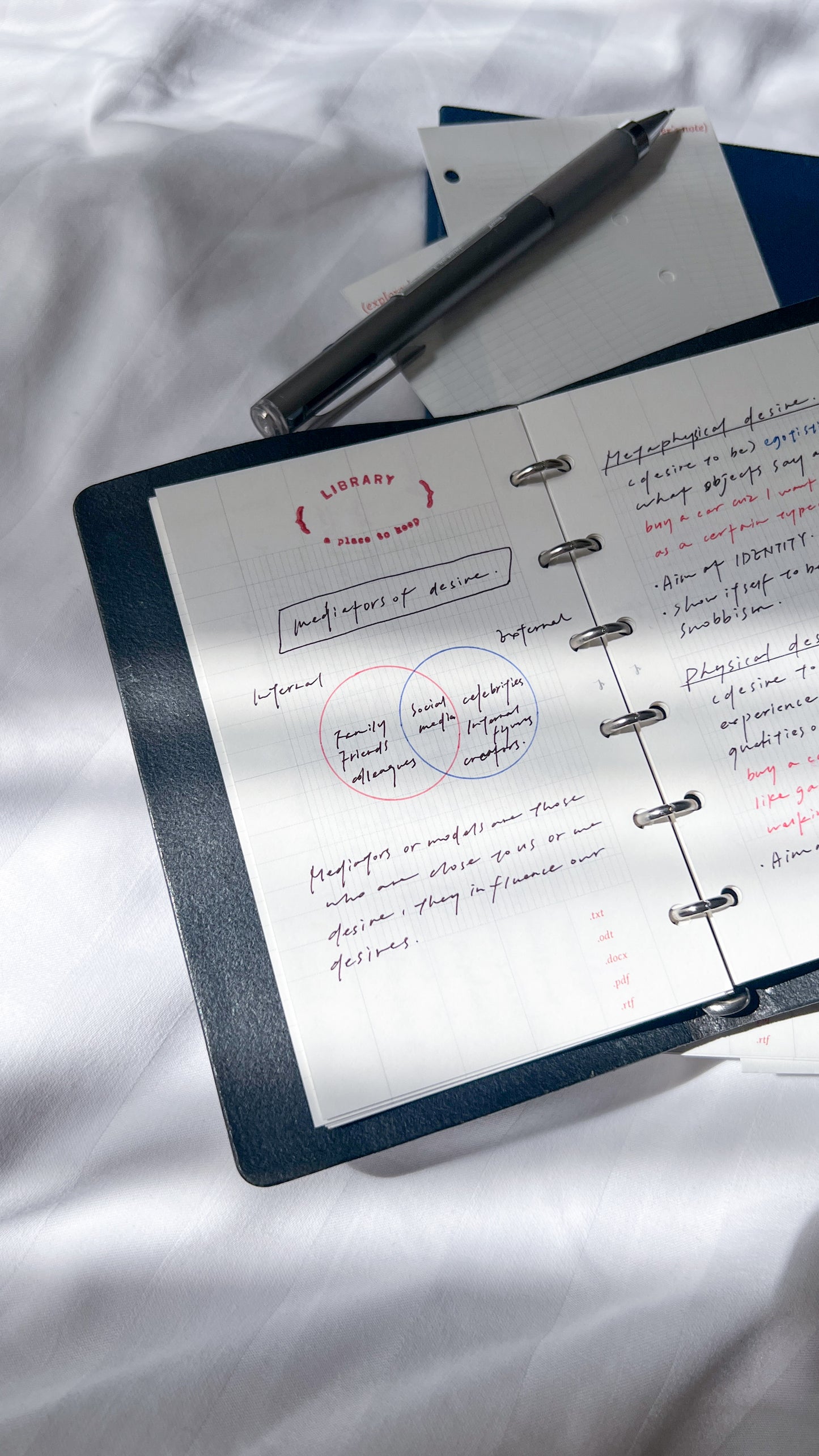 A7 Pocket / Binder Paper Refill / 50 Sheets / 5 Designs