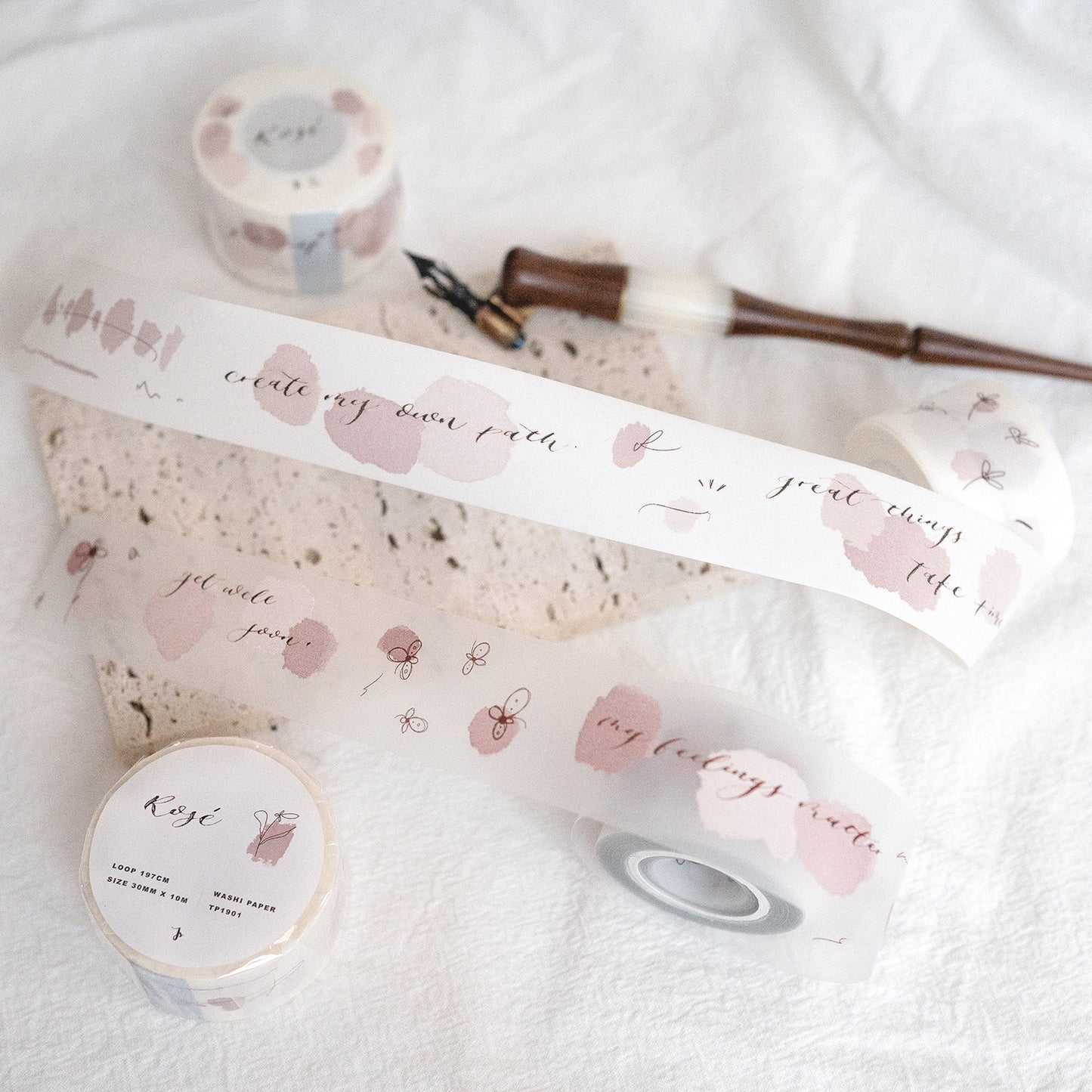 Rose Calligraphy Spiritual Quote Tape