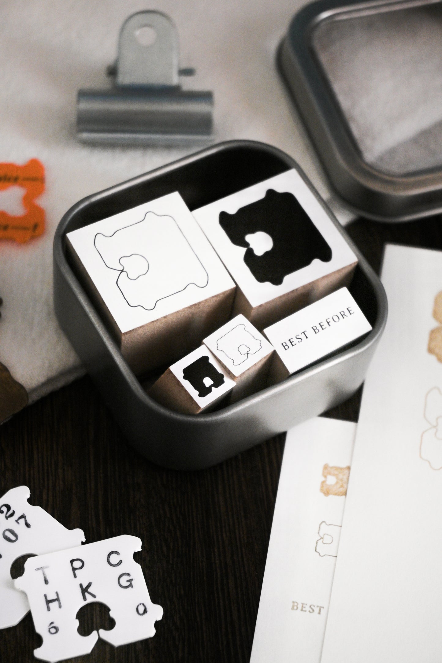 Bread Clip / Best Before Wooden Stamp (5 designs)